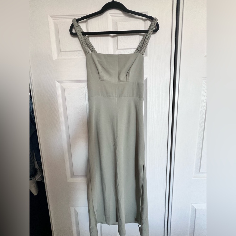 Sage green midi dress